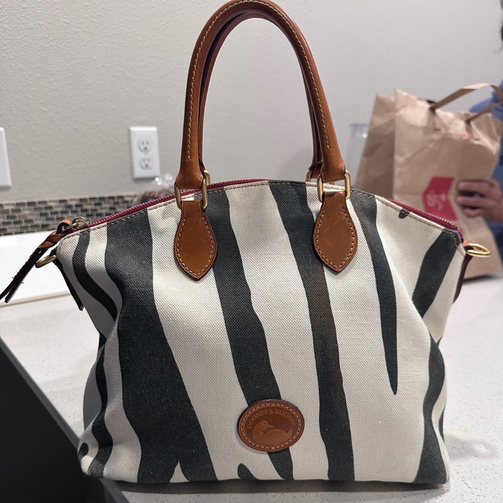 Dooney & Bourke Zebra Print Satchel Bag